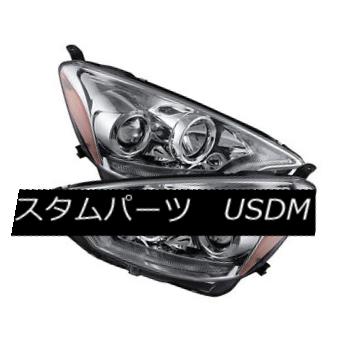 ヘッドライト Toyota 12-14 Prius C Chrome DRL Dual Halo LED Projector Headlight Strip Style トヨタ12-14プリウスCクロームDRLデュアルハローLEDプロジェクターヘッドライトストリップスタイル 【並行輸入品】