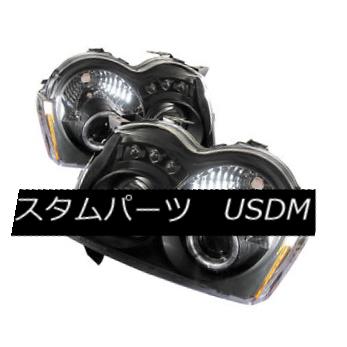 ヘッドライト Jeep 05-07 Grand Cherokee Black DRL Dual Halo LED Projector Headlights Lamp ジープ05-07グランドチェロキー黒DRLデュアルハローLEDプロジェクターヘッドライトランプ 【並行輸入品】
