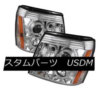 ヘッドライト Cadillac 02-06 Escalade Chrome DRL Dual Halo LED Projector Headlights w/ Signal キャデラック02-06エスカレードクロームDRLデュアルハローLEDプロジェクターヘッドライト 【並行輸入品】