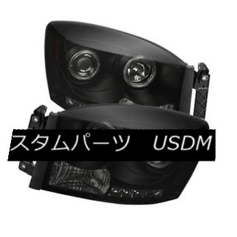 ヘッドライト Dodge 06-08 Ram Black Smoke Dual Halo LED Projector Headlights Head Lamps ドッジ06-08ラムブラックスモークデュアルハローLEDプロジェクターヘッドライトヘッドランプ 【並行輸入品】