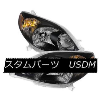 ヘッドライト Toyota 03-08 Matrix Black Housing Replacement Headlights Pair Set XRS XR Base トヨタ03-08マトリックスブラックハウジング交換ヘッドライトペアXRS XRベース 【並行輸入品】