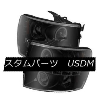 ヘッドライト Chevy 07-13 Silverado Black Smoke CCFL Dual Halo LED Projector Headlights Lamp シボレー07-13シルバラドブラック煙CCFLデュアルハローLEDプロジェクターヘッドライトランプ 【並行輸入品】