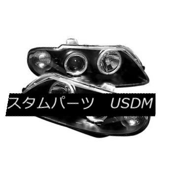 ヘッドライト Pontiac 04-06 GTO Black Dual Halo Angel Eye LED Projector Headlights Lamps ポンティアック04-06 GTOブラックデュアルハローエンジェルアイLEDプロジェクターヘッドライトランプ 【並行輸入品】
