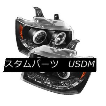 ヘッドライト Chevy 07-14 Tahoe Avalanche Suburban CCFL Black Halo LED Projector Headlights シボレー07-14タホアバランシェ郊外CCFLブラックハローLEDプロジェクターヘッドライト 【並行輸入品】