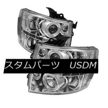 ヘッドライト Chevy 07-13 Silverado Chrome Dual Halo LED Projector Headlights 1500 2500 3500 Chevy 07-13 Silverado ChromeデュアルHalo LEDプロジェクターヘッドライト1500 2500 3500 【並行輸入品】