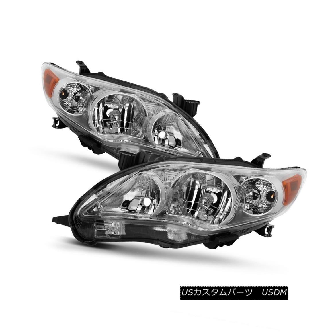 ヘッドライト Toyota 11-13 Corolla Chrome Housing Replacement Headlights Pair Set CE LE XLE トヨタ11-13カローラクロームハウジング交換ヘッドライトペアCE LE XLE 【並行輸入品】