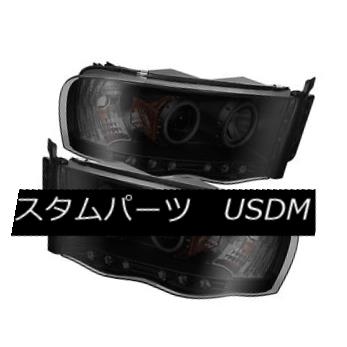 ヘッドライト Dodge 02-05 Ram Black Smoke CCFL Dual Halo LED Projector Headlights Head Lamp ドッジ02-05ラムブラックスモークCCFLデュアルハローLEDプロジェクターヘッドライトヘッドランプ 【並行輸入品】