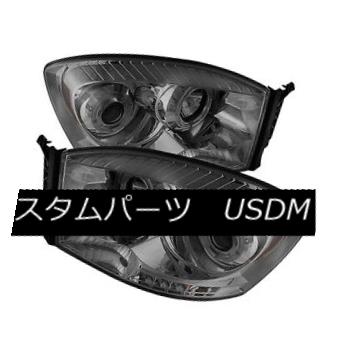 ヘッドライト Dodge 06-08 Ram Smoke Dual Halo LED Projector Headlights Head Light Lamp ドッジ06-08ラム煙デュアルハローLEDプロジェクターヘッドライトヘッドライトランプ 【並行輸入品】