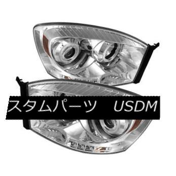 ヘッドライト Dodge 06-08 Ram Chrome CCFL Dual Halo LED Projector Headlights Head Light Lamp ドッジ06-08ラムクロームCCFLデュアルハローLEDプロジェクターヘッドライトヘッドライトランプ 【並行輸入品】