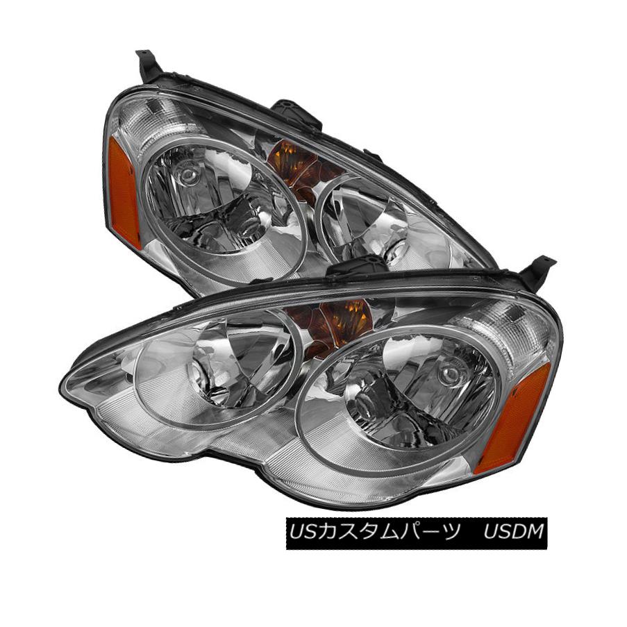 ヘッドライト Acura 02-04 RSX Chrome Housing Replacement Headlights Left + Right Type-S L アキュラ02-04 RSXクロームハウジング交換ヘッドライト左+右タイプ-S L 【並行輸入品】