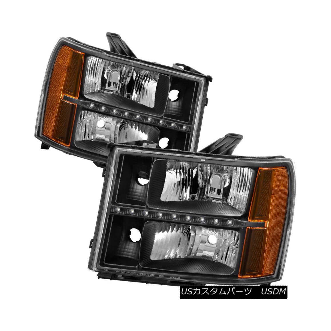 ヘッドライト GMC 07-13 Sierra 1500 2500 3500 Black Housing LED Headlights Left + Right Set GMC 07-13 Sierra 1500 2500 3500ブラックハウジングLEDヘッドライト左右セット 【並行輸入品】 45,012円