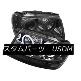 ヘッドライト Jeep 99-04 Grand Cherokee Smoke CCFL Halo LED Projector Headlights w/ Corner ジープ99-04グランドチェロキー煙CCFL Halo LEDプロジェクターヘッドライト（コーナー付） 【並行輸入品】