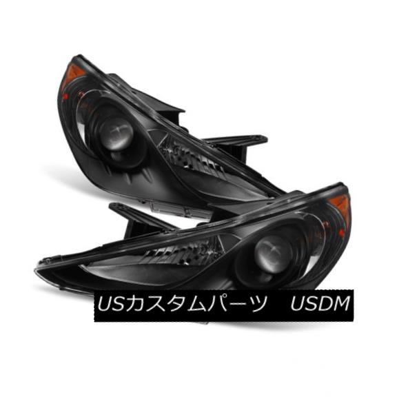 ヘッドライト Fit Hyundai 11-14 Sonata Black Housing Replacement Headlights Pair Set フィットヒュンダイ11-14ソナタブラックハウジング交換ヘッドライトペア 【並行輸入品】