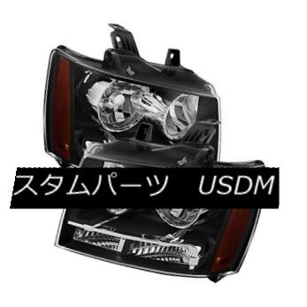 ヘッドライト Chevy 07-14 Tahoe Avalanche Suburban Black Housing Replacement Headlights Pair シボレー07-14タホ雪崩郊外のブラックハウジング交換ヘッドライトペア 【並行輸入品】