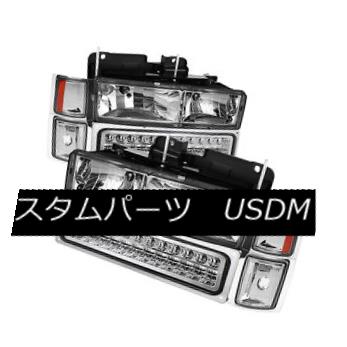 ヘッドライト 94-98 Chevy C/K Pickup Truck Tahoe Suburban LED Headlights Bumper Corner Lights 94-98シボレーC / Kピックアップトラックタホ郊外LEDヘッドライトバンパーコーナーライト 【並行輸入品】