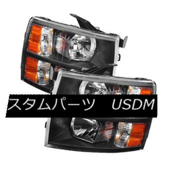 ヘッドライト Chevy 07-14 Silverado Black Housing Replacement Headlights 1500 2500 3500 シボレー07-14シルバラードブラックハウジング交換用ヘッドライト1500 2500 3500 【並行輸入品】