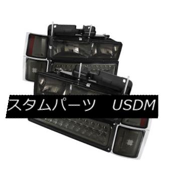 ヘッドライト 94-98 Chevy Pickup Truck Tahoe Suburban Smoke LED Headlights Bumper Corner Set 94-98シボレーピックアップトラックタホ郊外の煙LEDヘッドライトバンパーコーナーセット 【並行輸入品】