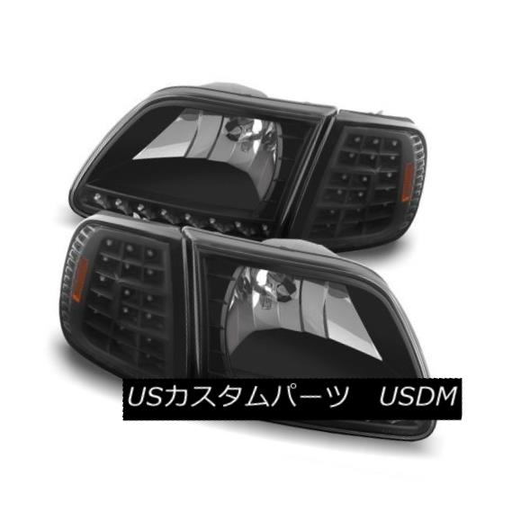 ヘッドライト Ford 97-03 F150 / Eepedition Black LED Headlights + LED Corner Signal Set フォード97-03 F150 / EepeditionブラックLEDヘッドライト+ LEDコーナー信号セット 【並行輸入品】