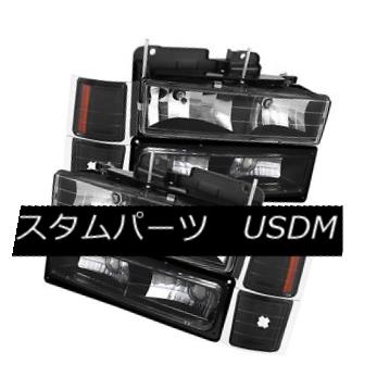 ヘッドライト 94-98 Chevy Pickup Truck Tahoe Suburban Black Headlight Bumper Corner Lights Set 94-98シボレーピックアップトラックタホ郊外のブラックヘッドライトバンパーコーナーライトセット 【並行輸入品】｜カスタムパーツ WORLD倉庫 41,113円