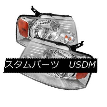ヘッドライト Ford 04-08 F150 Pickup Chrome Housing Replacment Headlights Pair Left + Right フォード04-08 F150ピックアップクロームハウジング交換ヘッドライトペア左右+右 【並行輸入品】