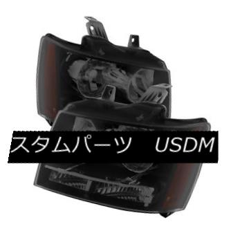 ヘッドライト Chevy 07-14 Tahoe Avalanche Suburban Black Housing Smoke Lens Headlights Pair シボレー07-14タホアバランシェ郊外のブラックハウジングスモークレンズヘッドライトペア 【並行輸入品】