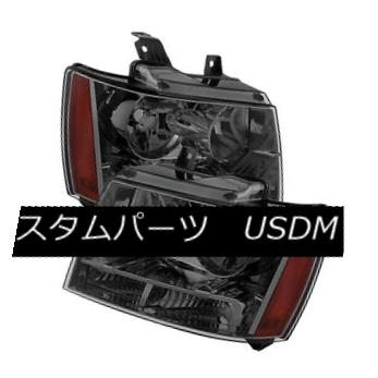 ヘッドライト Chevy 07-14 Tahoe Avalanche Suburban Smoke Lens Replacement Headlights Pair シボレー07-14タホアバランシェ郊外の煙レンズ交換ヘッドライトペア 【並行輸入品】