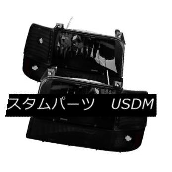 ヘッドライト 92-96 Bronco / F150 / F250 / F350 Black Smoke Corner + Bumper + Headlights Set 92-96ブロンコ/ F150 / F250 / F350ブラックスモークコーナー+バンパー+ヘッドライトセット 【並行輸入品】