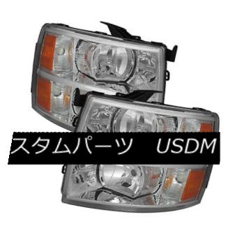 ヘッドライト Chevy 07-14 Silverado Chrome Housing Replacement Headlights 1500 2500 3500 シボレー07-14 Silveradoクロームハウジング交換用ヘッドライト1500 2500 3500 【並行輸入品】