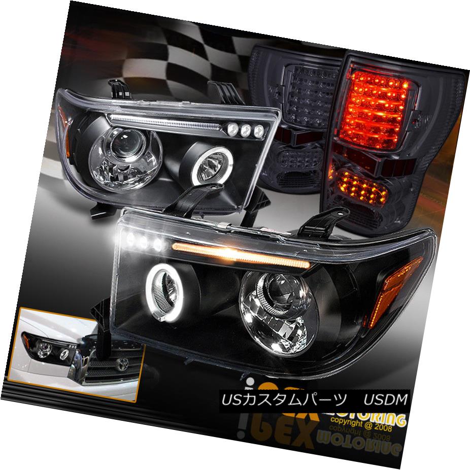 ヘッドライト 2007-2013 Toyota Tundra Halo Projector Black Headlights + LED SMoke Tail Light 2007-2013 Toyota Tundra Haloプロジェクターブラックヘッドライト+ LED SMokeテールライト 【並行輸入品】