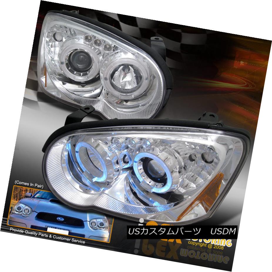 ヘッドライト For Subaru 2004-2005 Impreza WRX STi Halo Projector LED Headlights JDM Chrome スバル2004-2005用インプレッサWRX STiハロープロジェクターLEDヘッドライトJDMクローム 【並行輸入品】