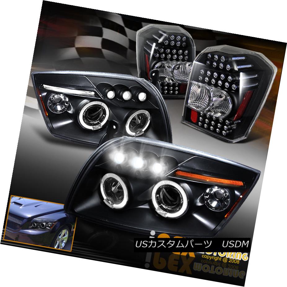 ヘッドライト 2007-2012 Dodge Caliber Halos Projector Black Headlights + LED Tail Light Black 2007-2012ダッジキャリバーハローズプロジェクターブラックヘッドライト+ LEDテールライトブラック 【並行輸入品】