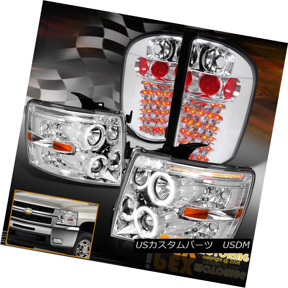 ヘッドライト Chrome LED Combo 2007-2014 Chevy Silverado Halo Projector Head Light & Tail Lamp Chrome LED Combo 2007-2014 Chevy Silverado Haloプロジェクターヘッドライト＆amp; テールランプ 【並行輸入品】
