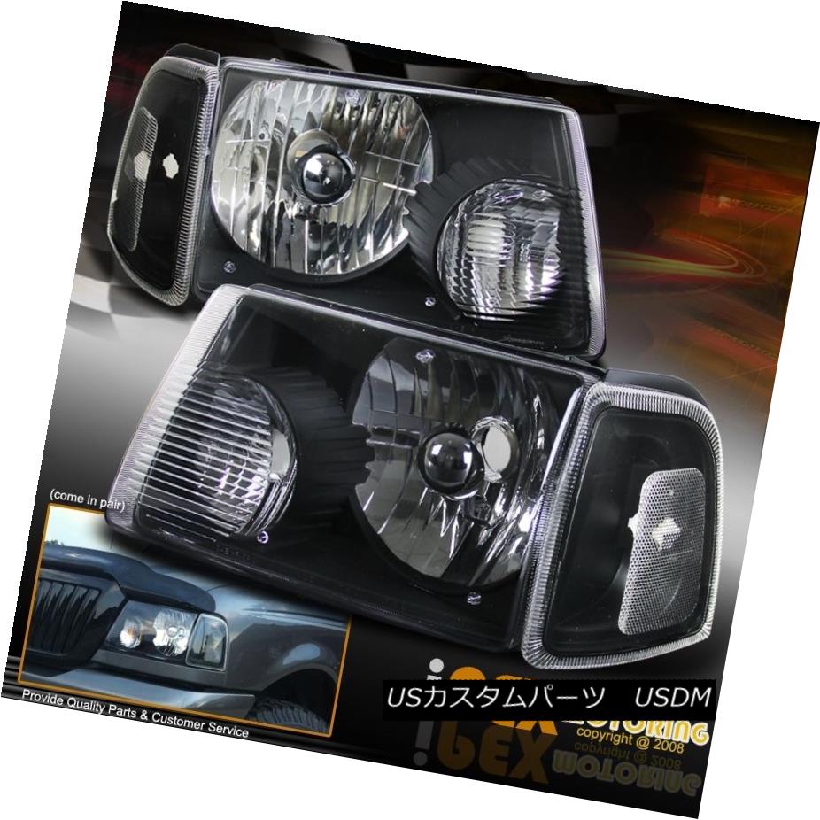 ヘッドライト [New FULL Combo] 2001-2011 Ford Ranger Black Headlights + Corner Signals Light [新フルコンボ] 2001?2011年フォードレンジャーブラックヘッドライト+コーナー信号ライト 【並行輸入品】