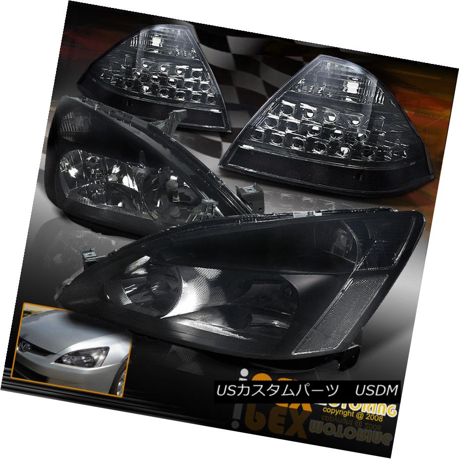 ヘッドライト Smoke Set: 2006-2007 Honda Accord Black Head Light W/ ( LED Tail Lamp Cover ) スモークセット：2006-2007ホンダアコードブラックヘッドライト（LEDテールランプカバー） 【並行輸入品】