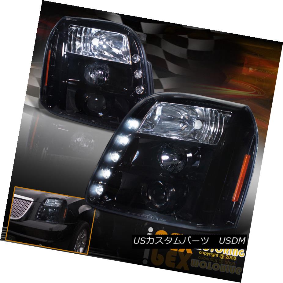 ヘッドライト 07-13 GMC Yukon Denali Projector Gloss [Smoked-Black] Headlights W/ LED Lights 07-13 GMCユーコンデナリプロジェクターグロス[スモークブラック]ヘッドライトW / LEDライト 【並行輸入品】