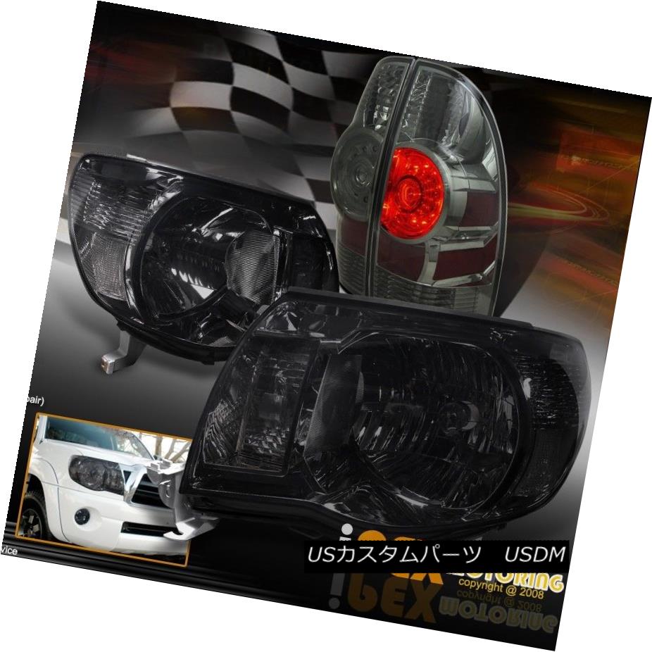 ヘッドライト 2005-2011 Toyota Tacoma Pre-Runner Smoke Headlights + Smoke LED Tail Light Combo 2005年?2011年トヨタタコマプレランナー煙ヘッドライト+スモークLEDテールライトコンボ 【並行輸入品】