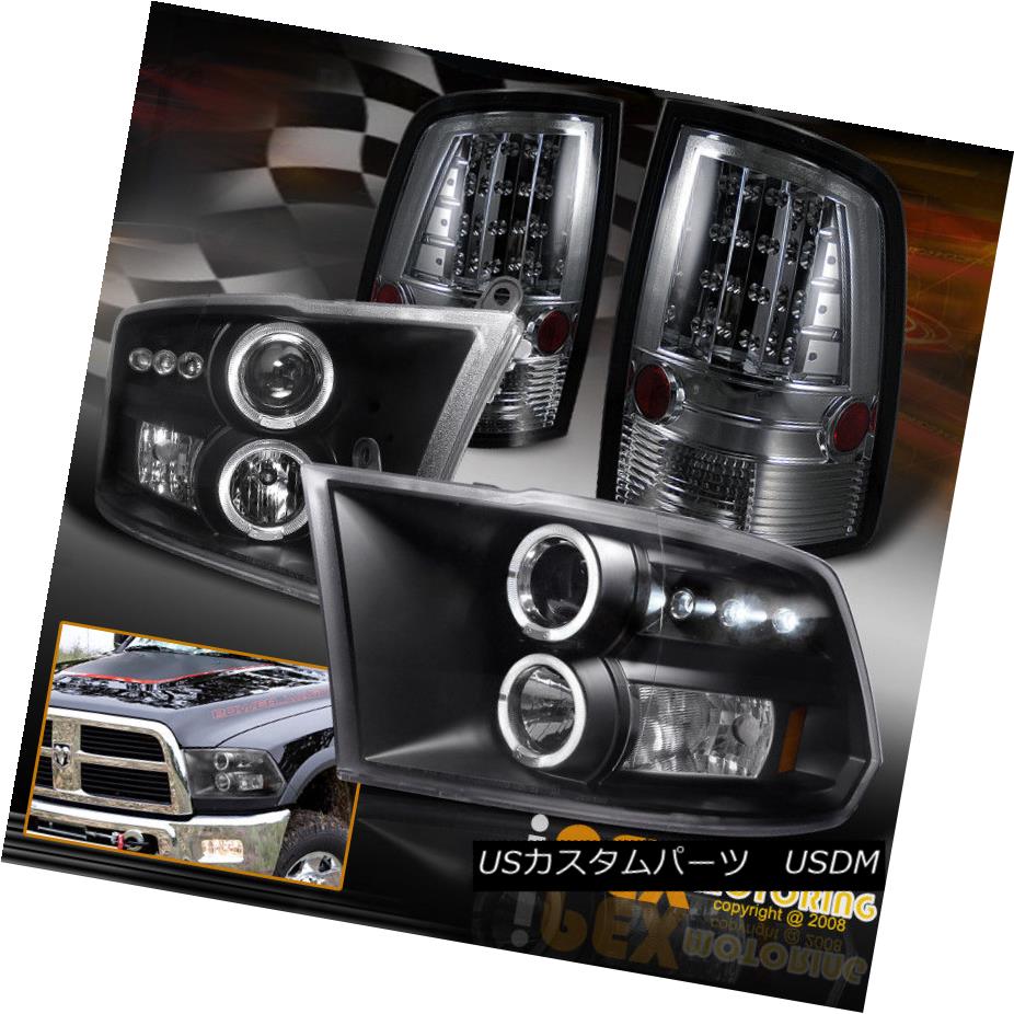 ヘッドライト Dodge Ram 1500 2500 3500 Full LED Smoke Tail Lights + Halo Projector Headlights Dodge Ram 1500 2500 3500フルLEDスモークテールライト+ハロープロジェクターヘッドライト 【並行輸入品】|カスタムパーツ WORLD倉庫