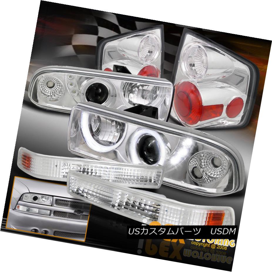 ヘッドライト 1998-2004 Chevy S10 Halo Projector LED Headlights W/ Signals + Tail Light Chrome 1998-2004シボレーS10ハロープロジェクターLEDヘッドライトW /シグナル+テールライトクローム 【並行輸入品】