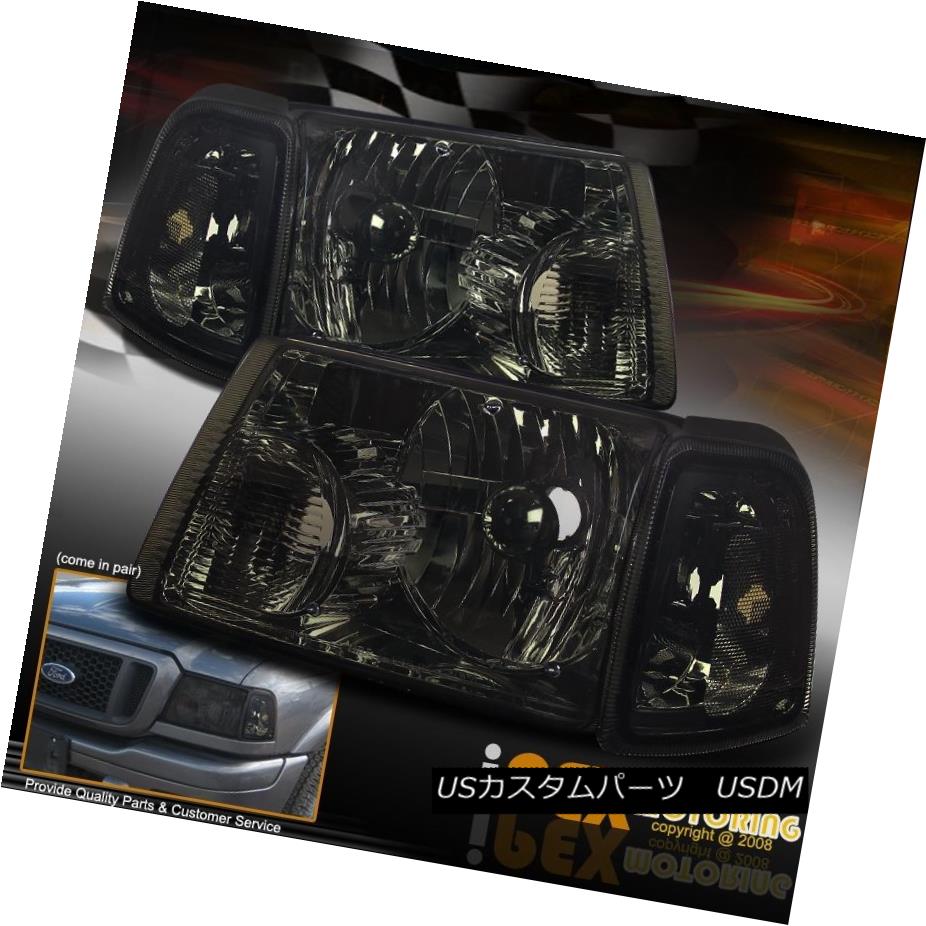 ヘッドライト NEW [4-Piece Smoke Combo] 2001-2011 Ford Ranger Headlights + Corner Signal Light NEW [4ピーススモークコンボ] 2001?2011年フォードレンジャーヘッドライト+コーナー信号ライト 【並行輸入品】