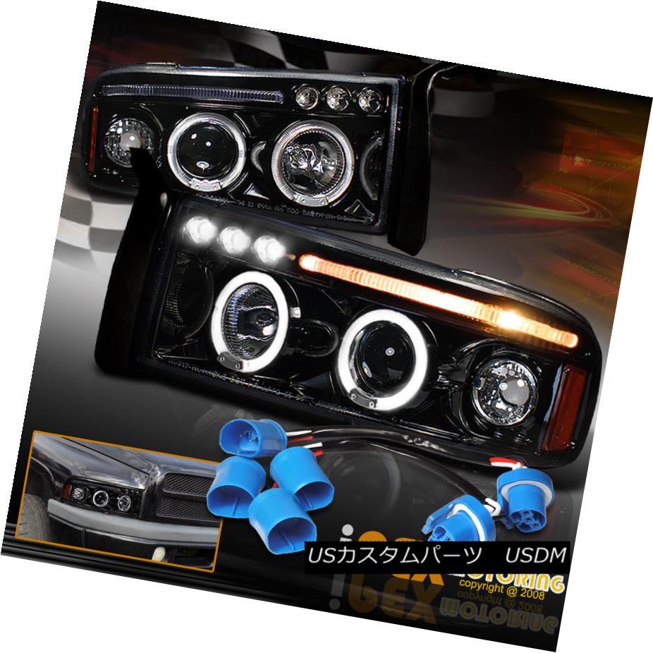 ヘッドライト For 1997-2001 Dodge Ram [1500 SPORT] Halo Projector Shiny Black Headlights 1997-2001 Dodge Ram [1500 SPORT]ハロープロジェクターシャイニーブラックヘッドライト 【並行輸入品】