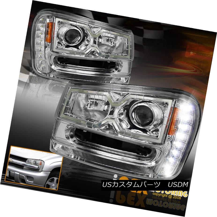ヘッドライト Bright [LED DRL Light ] 2002-2009 Chevy Trailblazer Projector Headlights Chrome 明るい[LED DRLライト] 2002-2009シボレートレイルブレイザープロジェクターヘッドライトクローム 【並行輸入品】