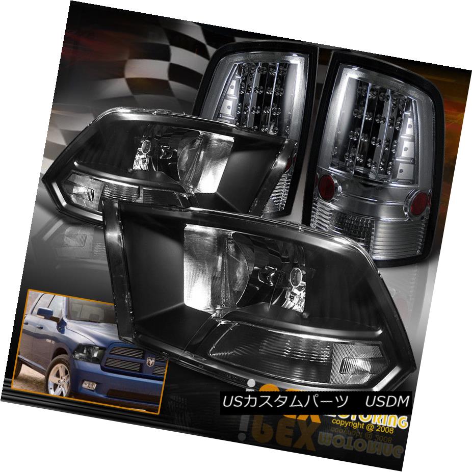 ヘッドライト [ BLACK+SMOKE ] 2009-2016 Dodge Ram 1500 2500 3500 Headlights + LED Tail Lights [BLACK + SMOKE] 2009-2016 Dodge Ram 1500 2500 3500ヘッドライト+ LEDテールライト 【並行輸入品】