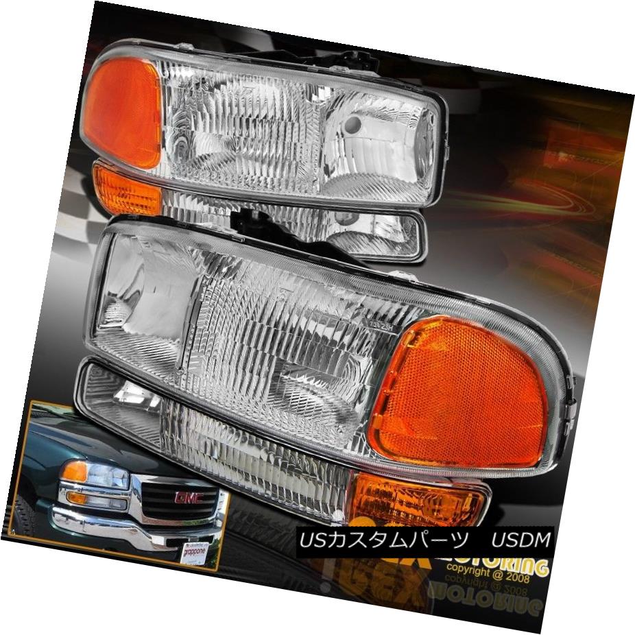 ヘッドライト [Chrome 4PCs Set] 1999-2006 GMC Sierra 1500 2500 Head Light+ Bumper Signal Lamps [Chrome 4PCセット] 1999-2006 GMC Sierra 1500 2500ヘッドライト+バンパーシグナルランプ 【並行輸入品】