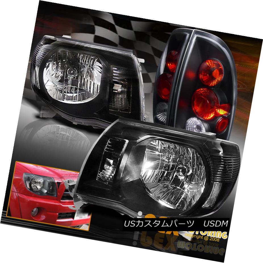 ヘッドライト Combo 2005-2008 Toyota Tacoma Black Euro Headlights + Black Tail Light Free Ship コンボ2005-2008トヨタタコマブラックユーロヘッドライト+ブラックテールライトフリーシップ 【並行輸入品】