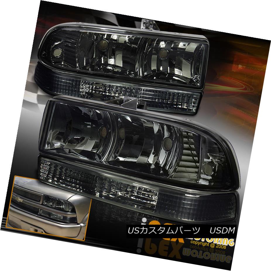 ヘッドライト NEW For 1998-2004 Chevy S10 / Blazer Headlights + Bumper Signal Lights Smoke NEW 1998-2004シボレーS10 /ブレイザーヘッドライト+バンパーシグナルライトスモーク 【並行輸入品】