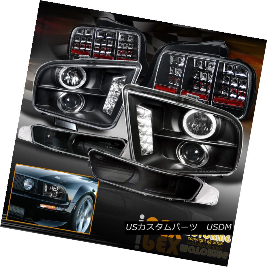 ヘッドライト 2005-2009 Ford Mustang Halo Projector Headlight + Signals + LED Tail Light Black 2005-2009 Ford Mustang Haloプロジェクターヘッドライト+信号+ LEDテールライトブラック 【並行輸入品】