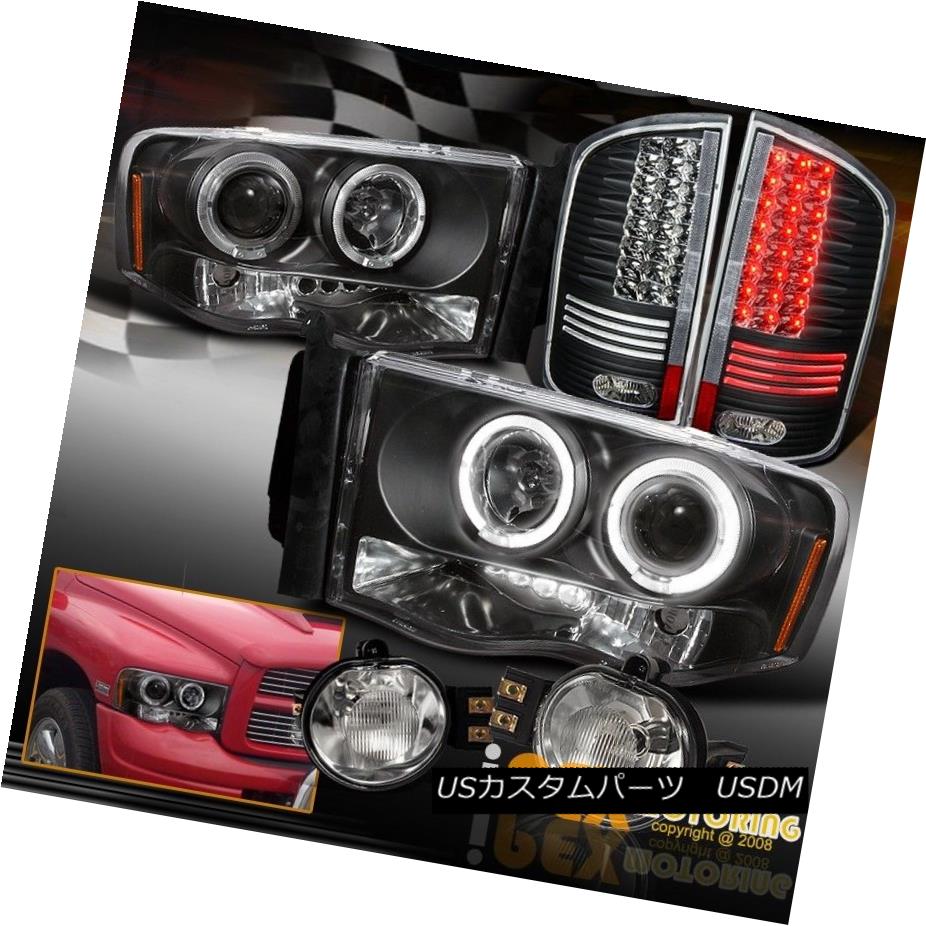 ヘッドライト DUAL HALO LED Projector HeadLight + LED Tail Light & Fog Lamp Kit For 02-05 Ram デュアルハローLEDプロジェクターヘッドライト+ LEDテールライト＆amp; 02-05 Ram用フォグランプキット 【並行輸入品】