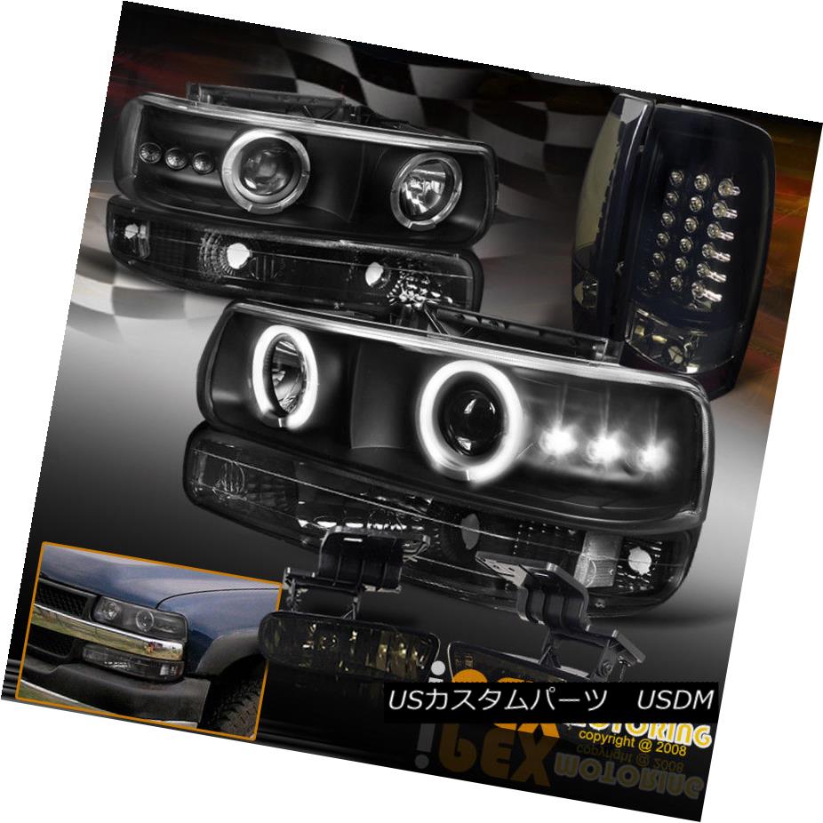 ヘッドライト 99-02 Silverado Black Projector Headlight + Smoke LED Tail Light + Fog Light Set 99-02 Silveradoブラックプロジェクターヘッドライト+スモークLEDテールライト+フォグライトセット 【並行輸入品】
