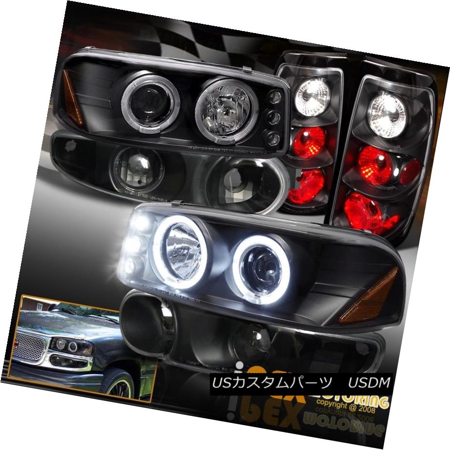 ヘッドライト 04 05 06 GMC Sierra Denali 1500 Halo Projector LED Headlight + Tail Light Black 04 05 06 GMC Sierra Denali 1500ハロープロジェクターLEDヘッドライト+テールライトブラック 【並行輸入品】