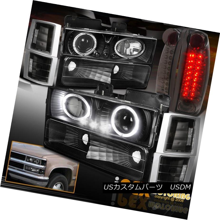 ヘッドライト 94-98 GMC Sierra Yukon Projector Black Headlight + Signal + LED Smoke Tail Light 94-98 GMC Sierra Yukonプロジェクターブラックヘッドライト+信号+ LED煙テールライト 【並行輸入品】